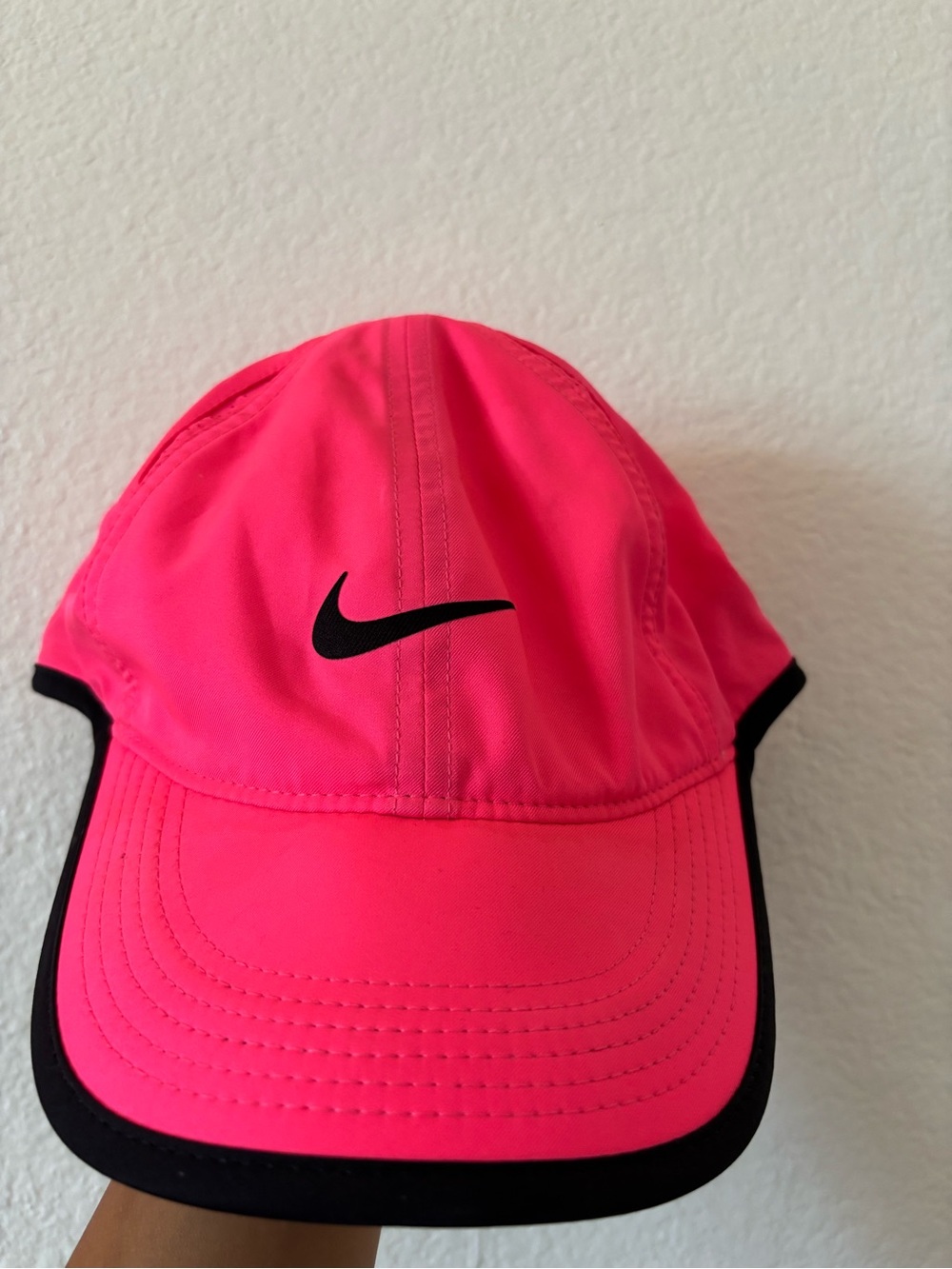 Nike Women’s Bright Pink Cap with Black Swoosh and Trim
